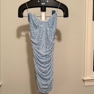 Princess Polly Light Blue Floral Mini Dress